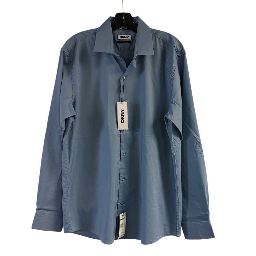 NWT DKNY Slim Fit Light Blue Dress Shirt Size L (16-16.5)